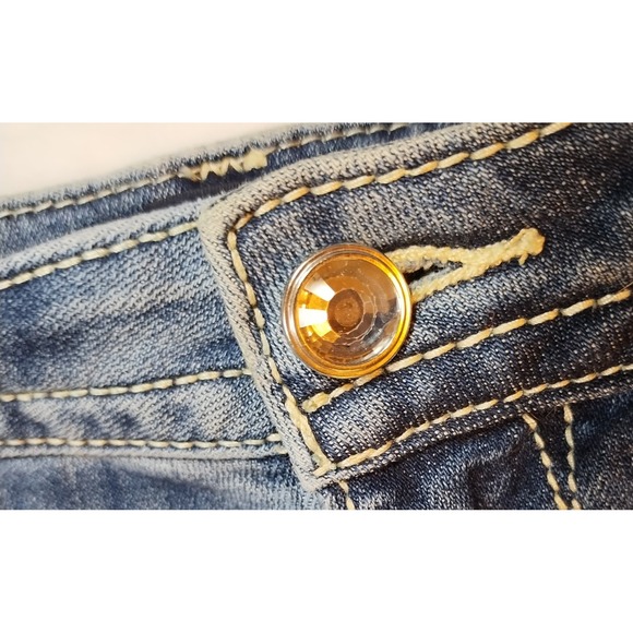 Vigoss Jeans Women Heritage S14 L30 Bootcut Embroidered Rhinestone Distressed - Picture 10 of 16